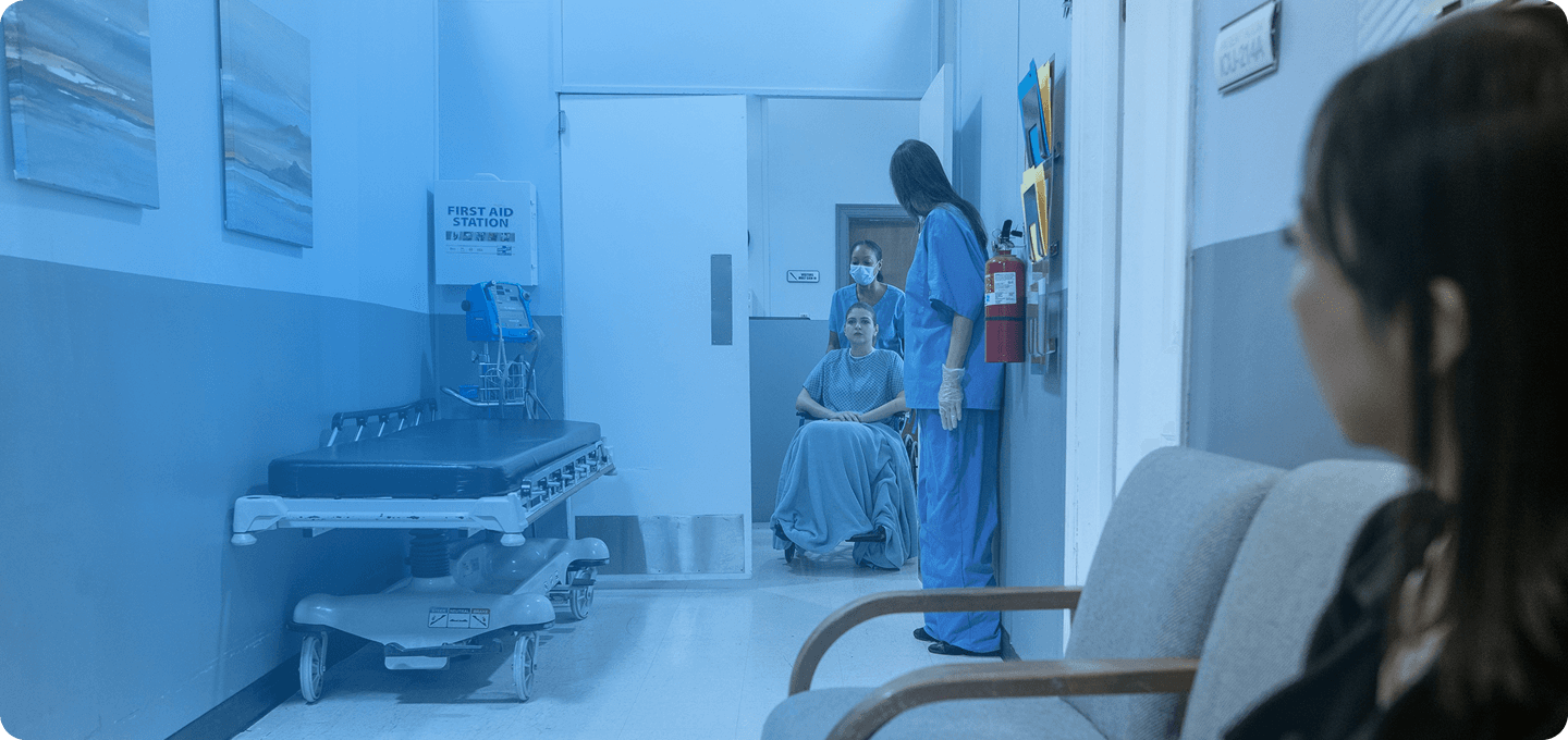 Medical professionals in clinical setting